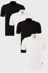 Buratti Pamuklu Regular Fit Düğmeli Polo Yaka 4'lü Paket Erkek T Shirt 5902127S4 Siyah-Beyaz-Beyaz-Siyah