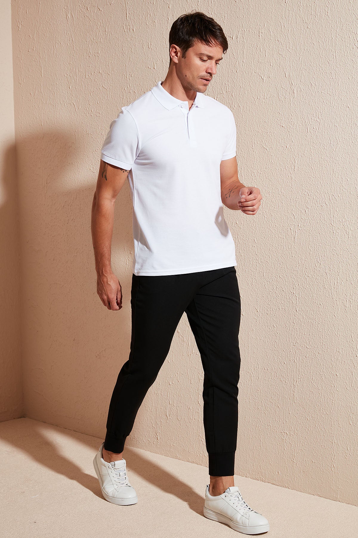 Buratti Pamuklu Regular Fit Düğmeli Polo Yaka 4'lü Paket Erkek T Shirt 5902127S4 Siyah-Beyaz-Beyaz-Siyah