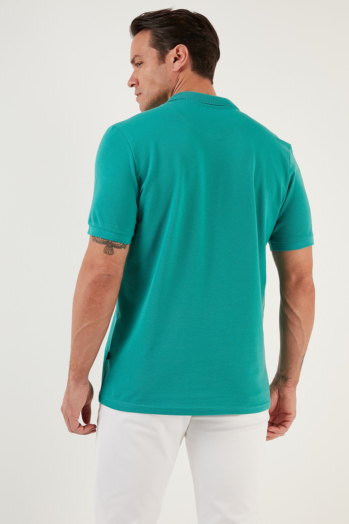 Buratti Pamuklu Regular Fit Düğmeli Polo Yaka 4'lü Paket Erkek T Shirt 5902127S4 Mavi-Pudra-Benetton-Gül