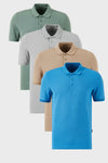 Buratti Pamuklu Regular Fit Düğmeli Polo Yaka 4'lü Paket Erkek T Shirt 5902127S4 Elma Yeşili-Koyu Mavi-Kül-Vizon