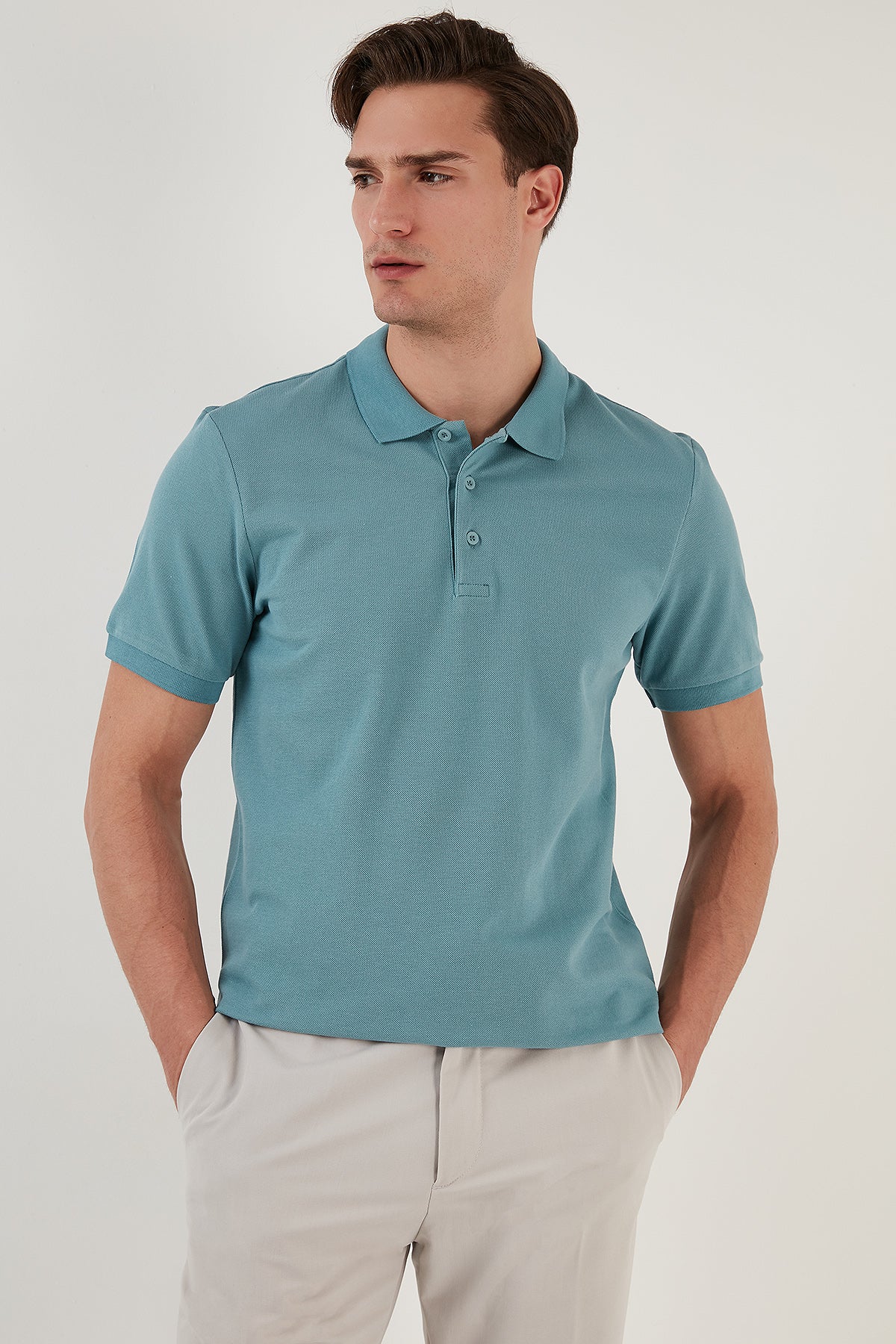 Buratti Pamuklu Regular Fit Düğmeli Polo Yaka 5'li Paket Erkek T Shirt 5902127S5 Siyah-Beyaz-Kırmızı-Gri Melanj-Mavi