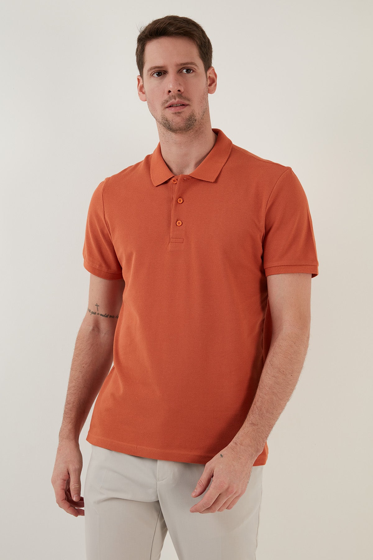 Buratti Pamuklu Regular Fit Düğmeli Polo Yaka 5'li Paket Erkek T Shirt 5902127S5 Beyaz-Hardal-İndigo-Tarçın-Gül