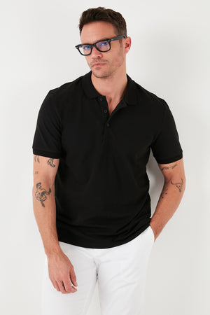 Buratti Pamuklu Regular Fit Düğmeli Polo Yaka 5'li Paket Erkek T Shirt 5902127S5 Siyah-Gri Melanj-Tarçın-Kül-Petrol