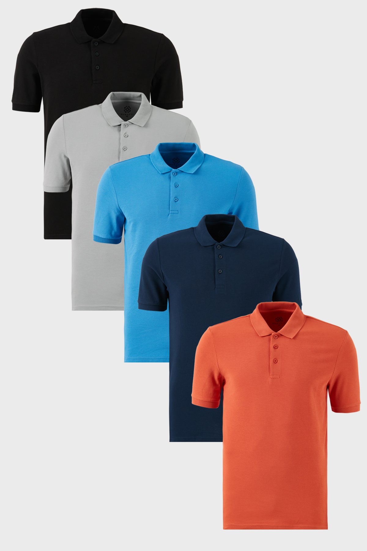 Buratti Pamuklu Regular Fit Düğmeli Polo Yaka 5'li Paket Erkek T Shirt 5902127S5 Koyu Mavi-Kül-İndigo-Siyah-Tarçın