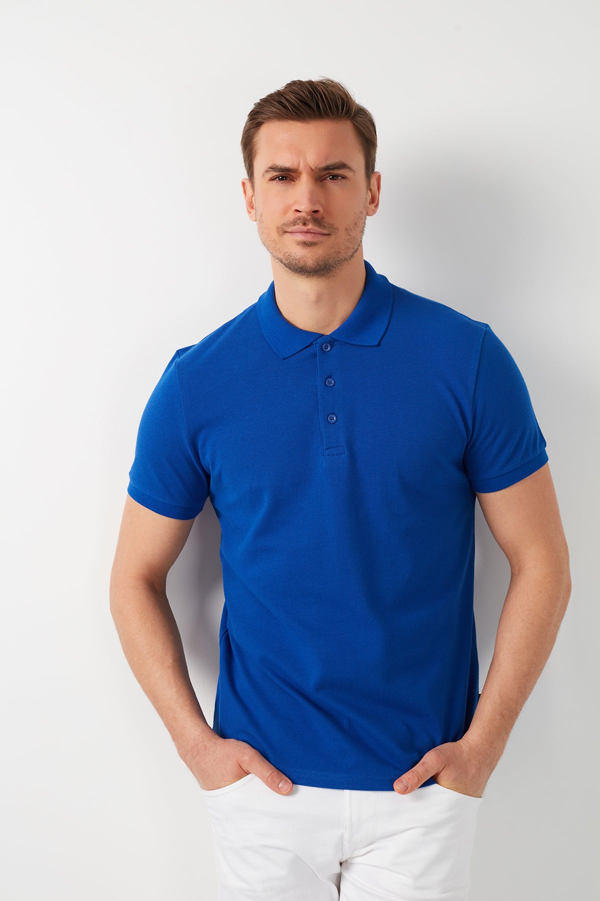Buratti Pamuklu Regular Fit Düğmeli Polo Yaka 5'li Paket Erkek T Shirt 5902127S5 Gri Melanj-Saks-Tarçın-Vizon-Elma Yeşili