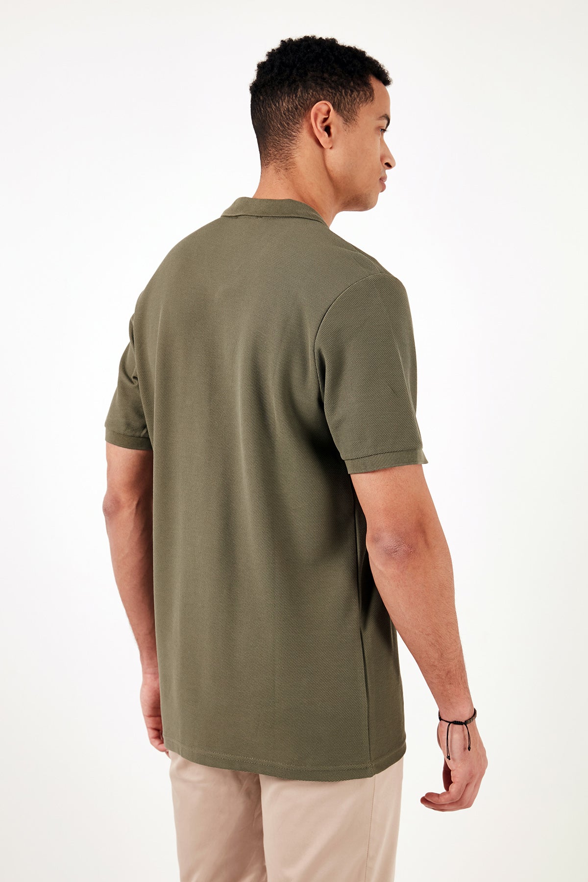 Buratti Pamuklu Regular Fit Yarım Fermuarlı 3'lü Paket Erkek Polo Yaka T Shirt 5902434S3 Siyah-Haki-Antrasit