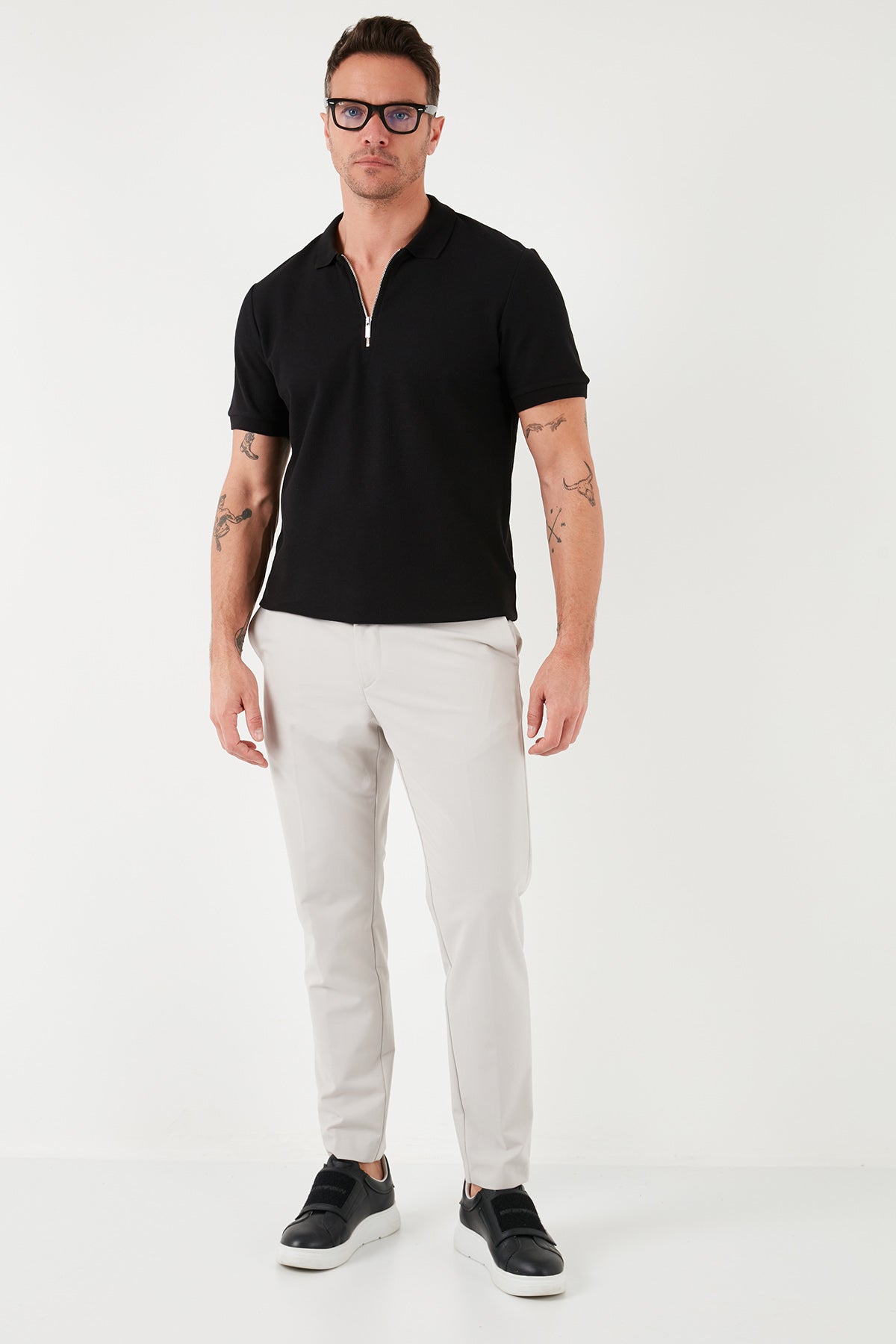Buratti Pamuklu Regular Fit Yarım Fermuarlı 3'lü Paket Erkek Polo Yaka T Shirt 5902434S3 Siyah-Ekru-İndigo