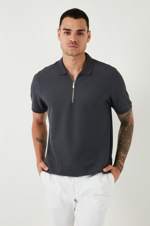 Buratti Pamuklu Regular Fit Yarım Fermuarlı 3'lü Paket Erkek Polo Yaka T Shirt 5902434S3 Ekru-Gri-Antrasit