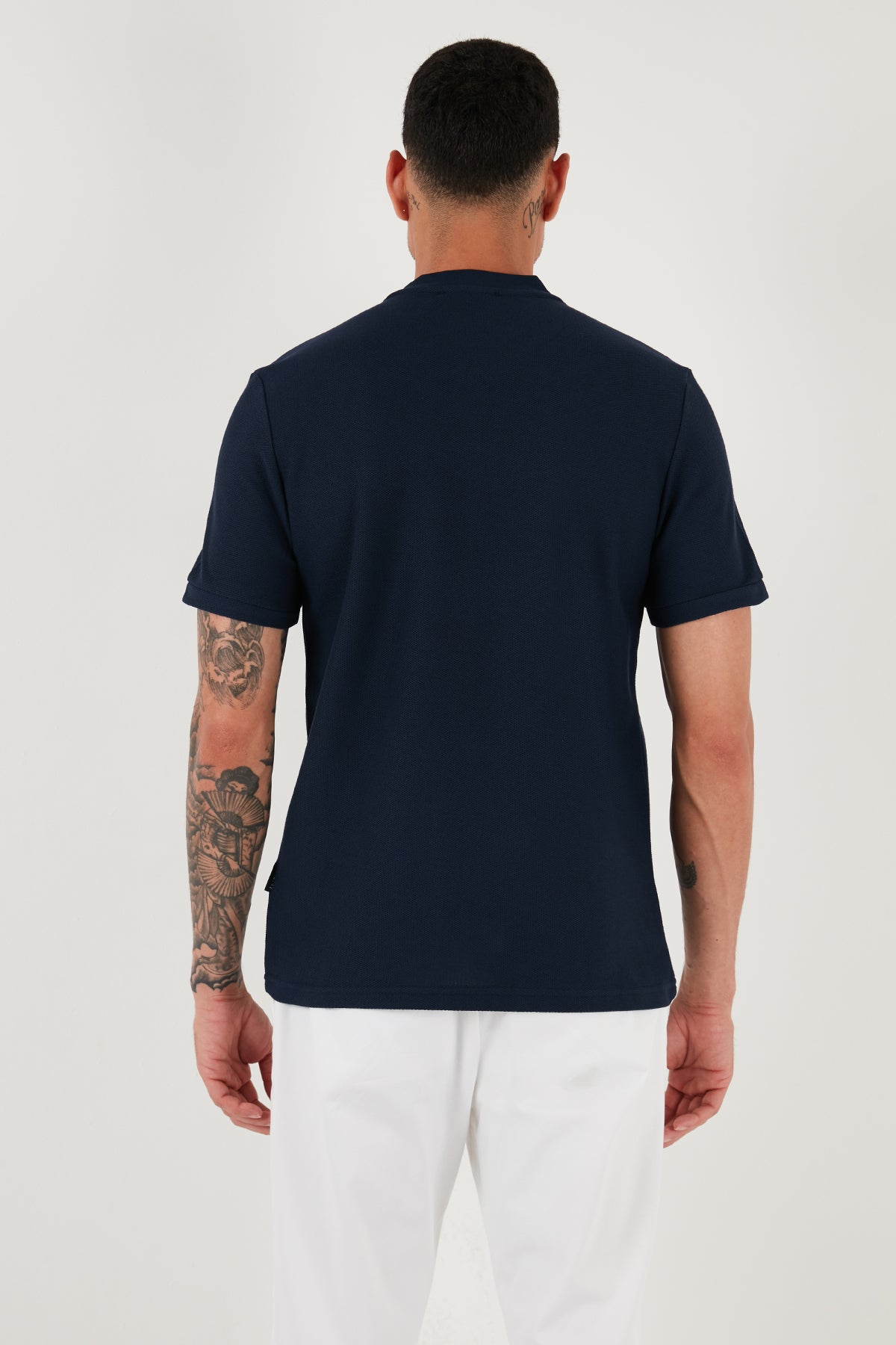 Buratti Pamuklu Regular Fit Yarım Fermuarlı Kolej Yaka 3'lü Paket Erkek T Shirt 5902653S3 Siyah-Beyaz-Lacivert