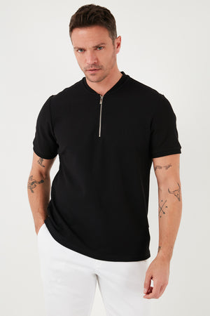 Buratti Pamuklu Regular Fit Yarım Fermuarlı Kolej Yaka 3'lü Paket Erkek T Shirt 5902653S3 Siyah-Beyaz-Açık Haki