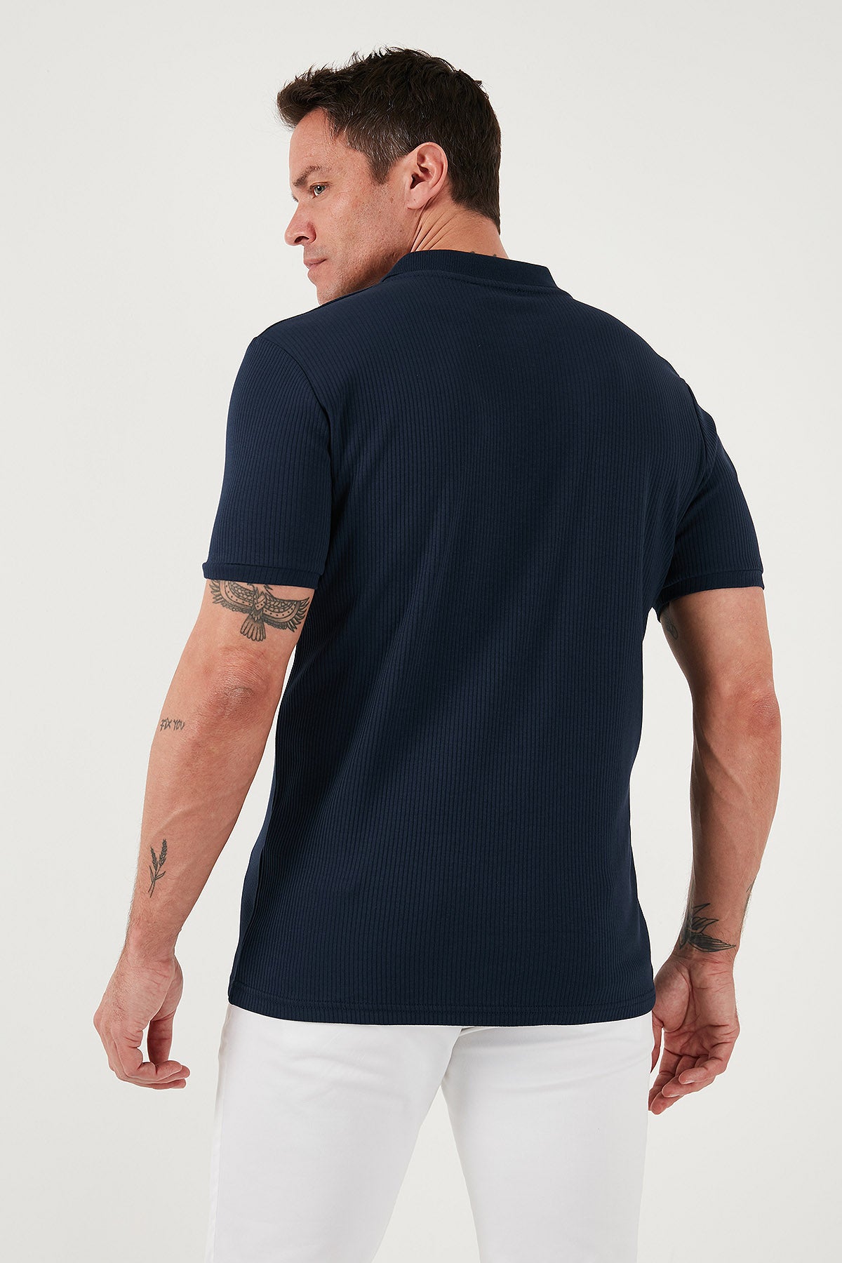 Buratti Pamuklu Regular Fit Yarım Fermuarlı 3'lü Paket Erkek Polo Yaka T Shirt 5902738S3 Siyah-Ekru-İndigo