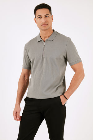 Buratti Pamuklu Regular Fit Yarım Fermuarlı 3'lü Paket Erkek Polo Yaka T Shirt 5902738S3 Vizon-Açık Haki-İndigo