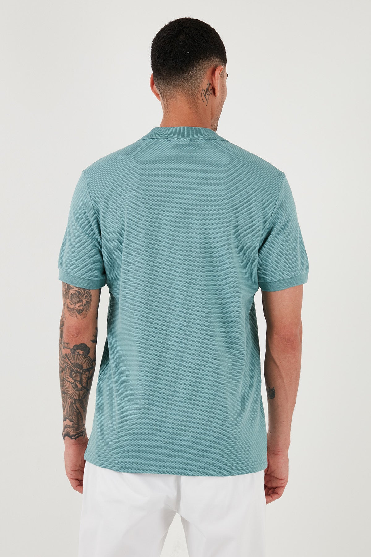 Buratti Pamuklu Regular Fit 3'lü Paket Erkek Polo Yaka T Shirt 59029641518S3 Vizon-Vişne-Mavi