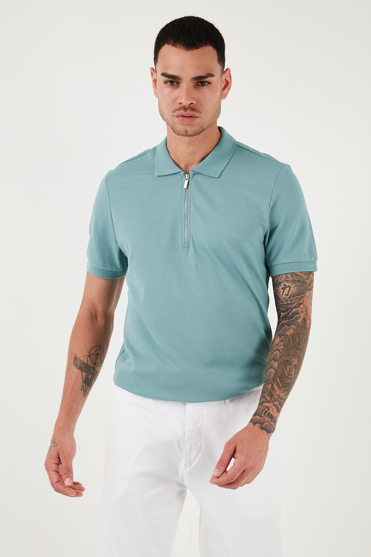 Buratti Pamuklu Regular Fit 3'lü Paket Erkek Polo Yaka T Shirt 59029641527S3 Beyaz-Siyah-Mavi
