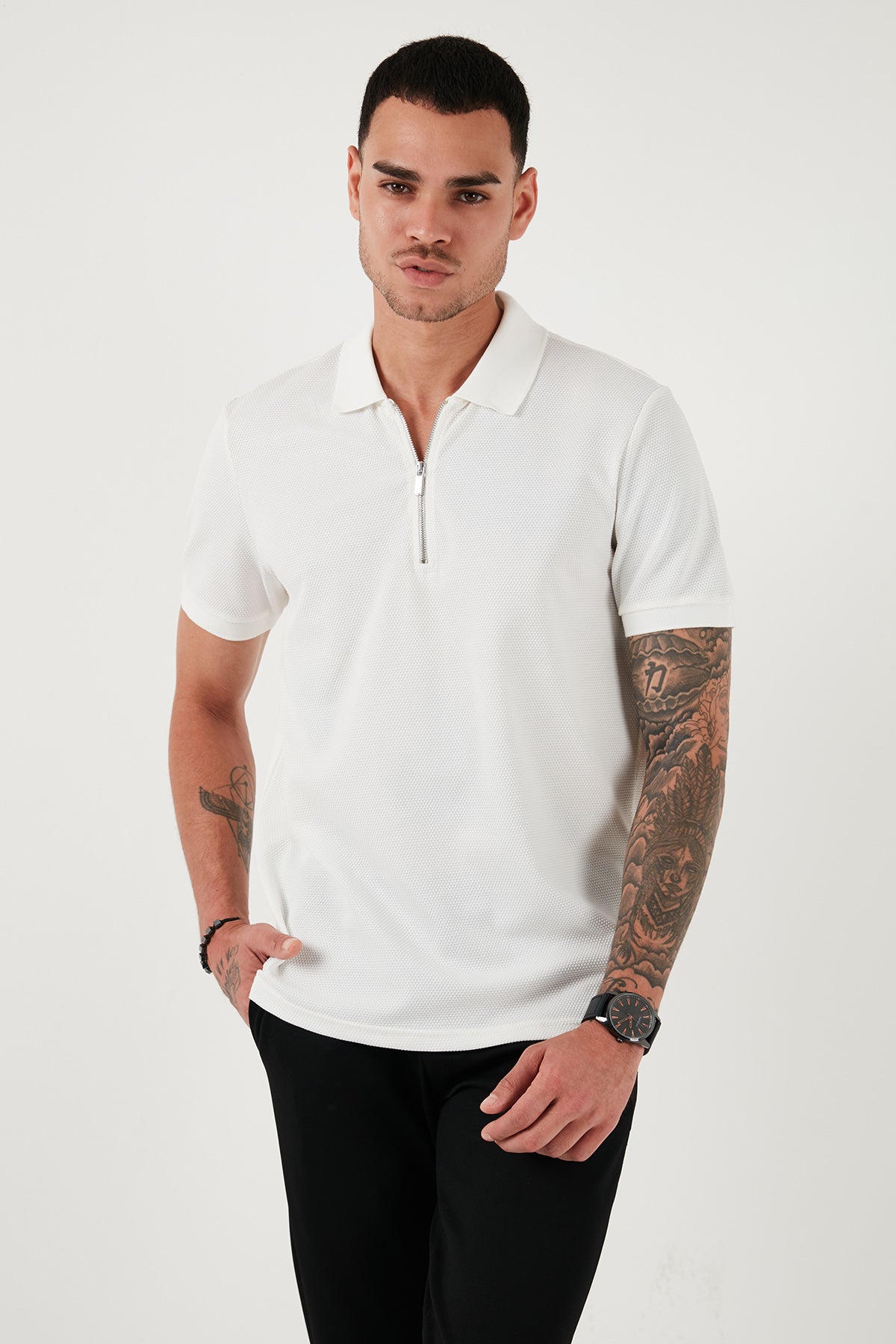Buratti Pamuklu Regular Fit 3'lü Paket Erkek Polo Yaka T Shirt 59029641527S3 Siyah-Beyaz-Vişne