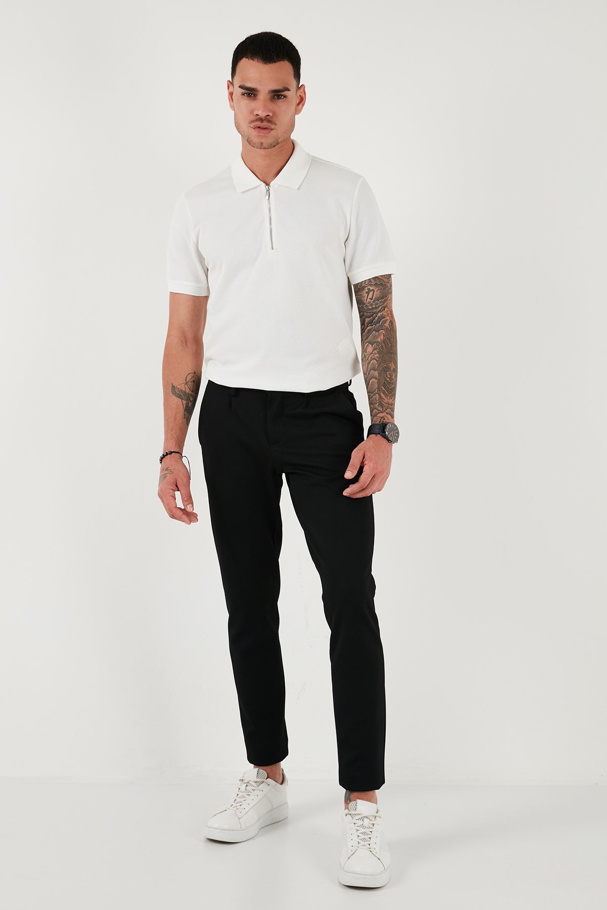 Buratti Pamuklu Regular Fit 3'lü Paket Erkek Polo Yaka T Shirt 59029641527S3 Siyah-Beyaz-Vişne