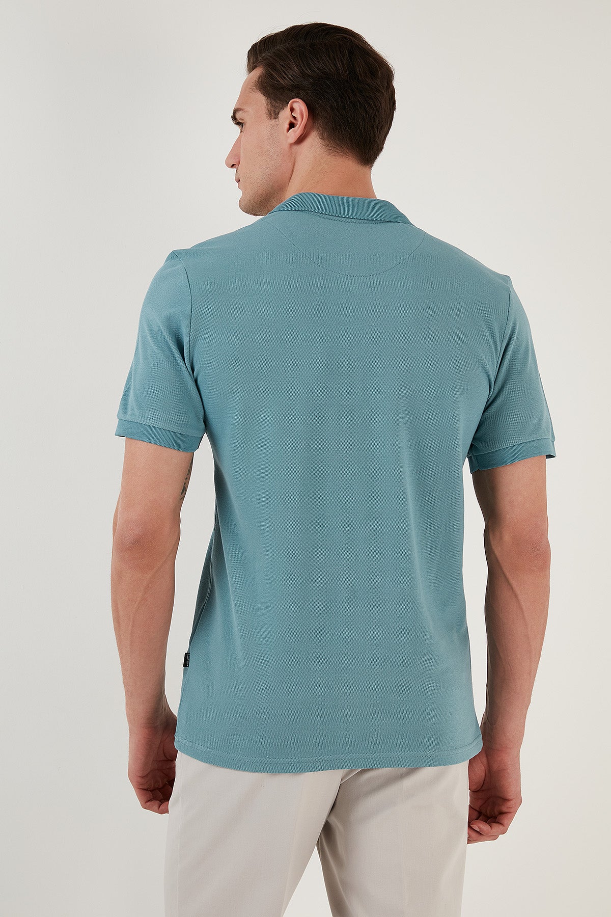 Buratti Pamuklu Regular Fit 3'lü Paket Erkek Polo Yaka T Shirt 59029641827S3 Vizon-Beyaz-Mavi