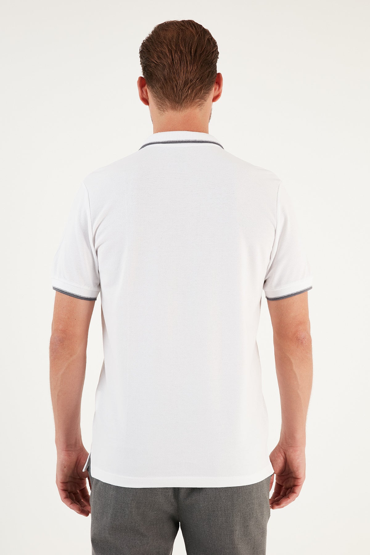 Buratti Pamuklu Regular Fit 3'lü Paket Erkek Polo Yaka T Shirt 59029641827S3 Vizon-Beyaz-Benetton