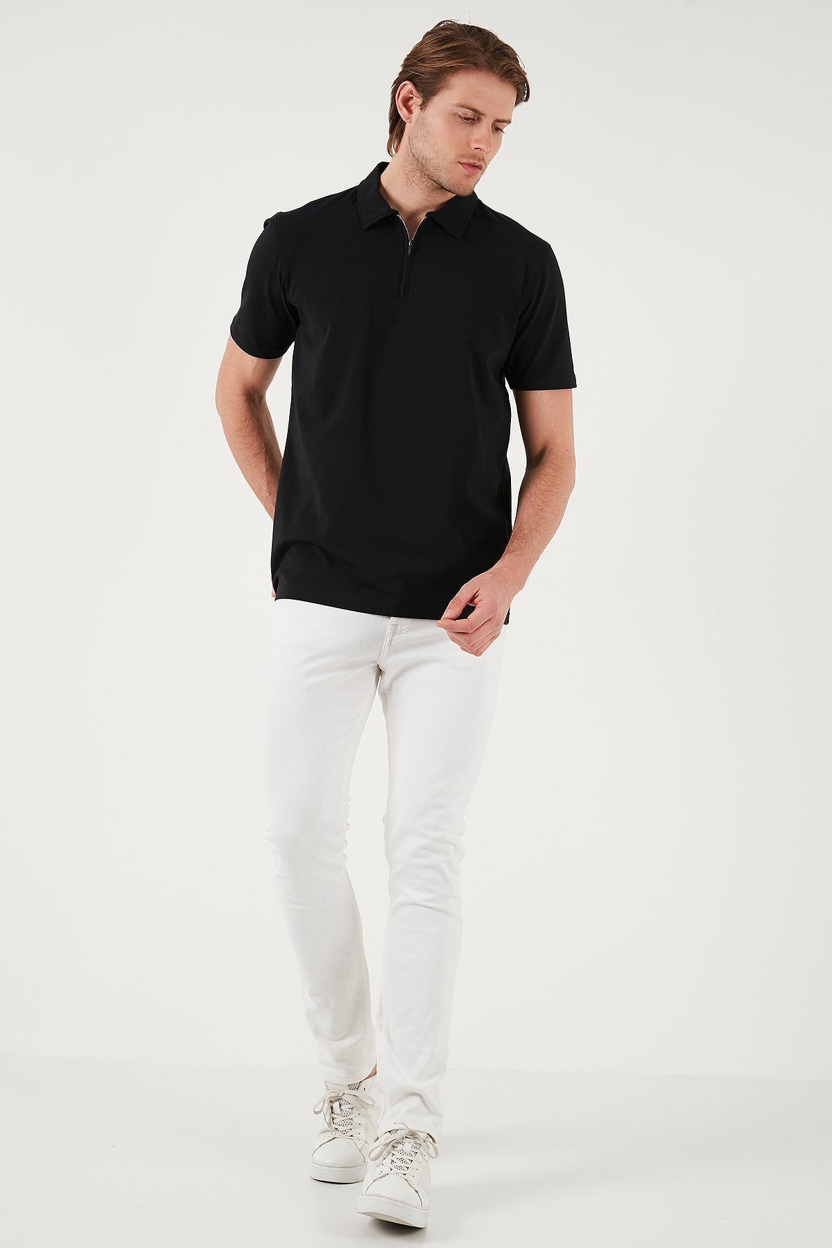 Buratti Streç Pamuklu Regular Fit Yarım Fermuarlı 3'lü Paket Erkek Polo Yaka T Shirt 5902972S3 Siyah-Siyah-Siyah
