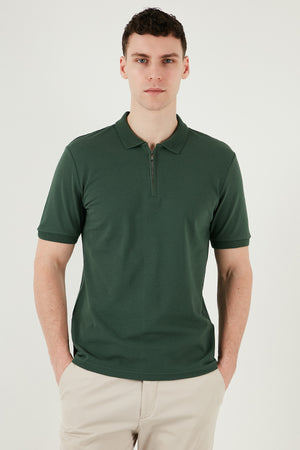 Buratti Pamuklu Regular Fit Yarım Fermuarlı 3'lü Paket Erkek Polo Yaka T Shirt 5903008S3 Siyah-Nefti-Saks