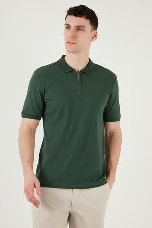 Buratti Pamuklu Regular Fit Yarım Fermuarlı 3'lü Paket Erkek Polo Yaka T Shirt 5903008S3 Nefti-Saks-Toprak