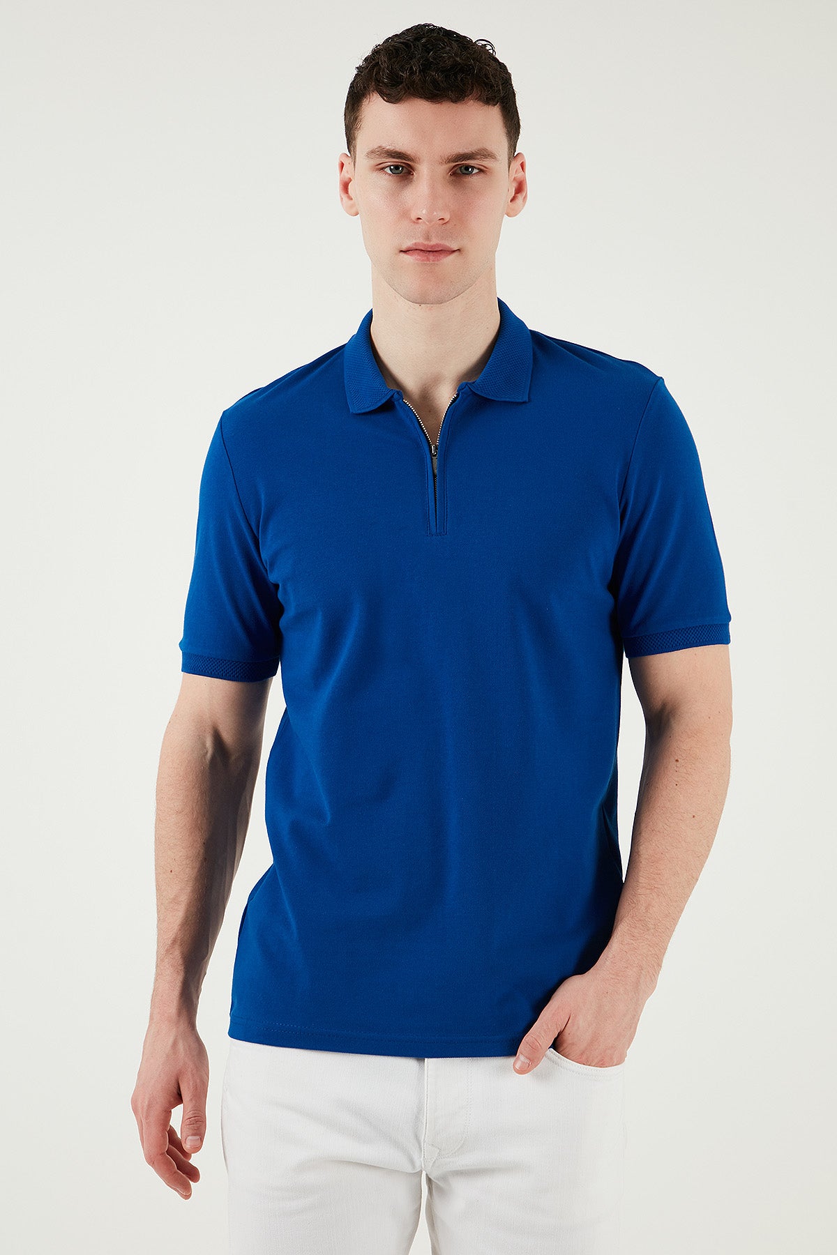 Buratti Pamuklu Regular Fit Yarım Fermuarlı 3'lü Paket Erkek Polo Yaka T Shirt 5903008S3 Nefti-Saks-Toprak