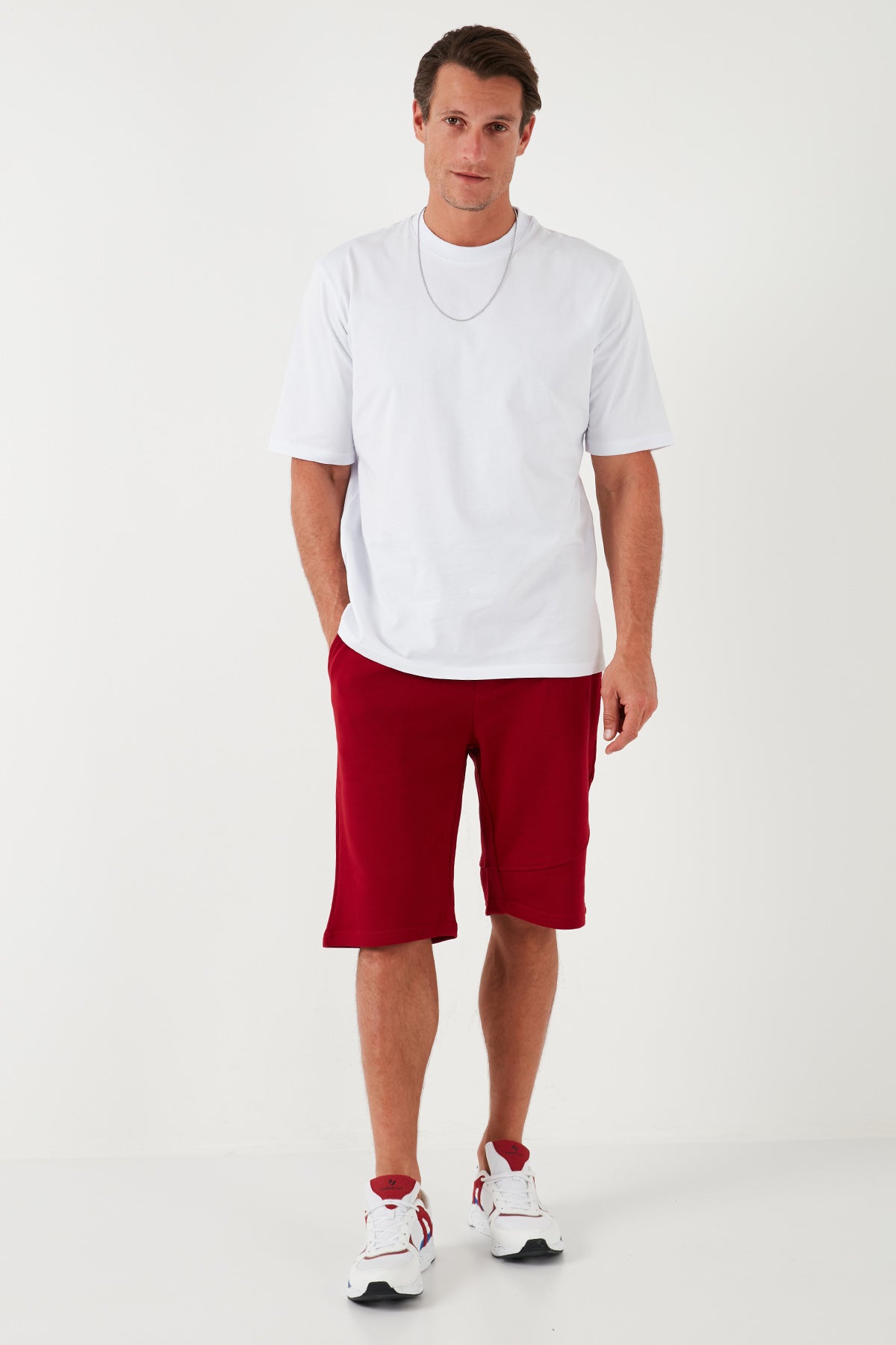 Buratti Pamuklu Regular Fit Normal Bel Cepli 2'li Paket Erkek Şort 590804142S2 ANTRASİT-BORDO
