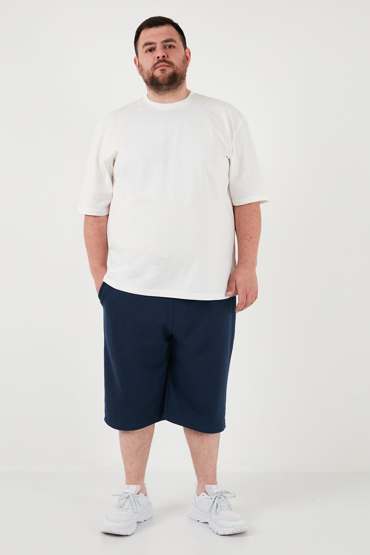 Buratti Pamuklu Regular Fit Normal Bel Cepli 3'lü Paket Erkek Şort 5908042S3 Ekru-İndigo-Gri Melanj