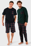 Buratti Pamuklu Regular Fit Kareli 2'li Paket Erkek Pijama Takımı 657200120S2 LACİVERT-YEŞİL