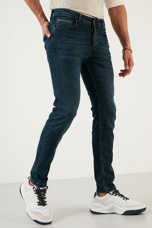 Buratti Pamuklu Normal Bel Slim Fit Dar Paça Jeans Erkek Kot Pantolon 1000H126NAPOLI LACİVERT