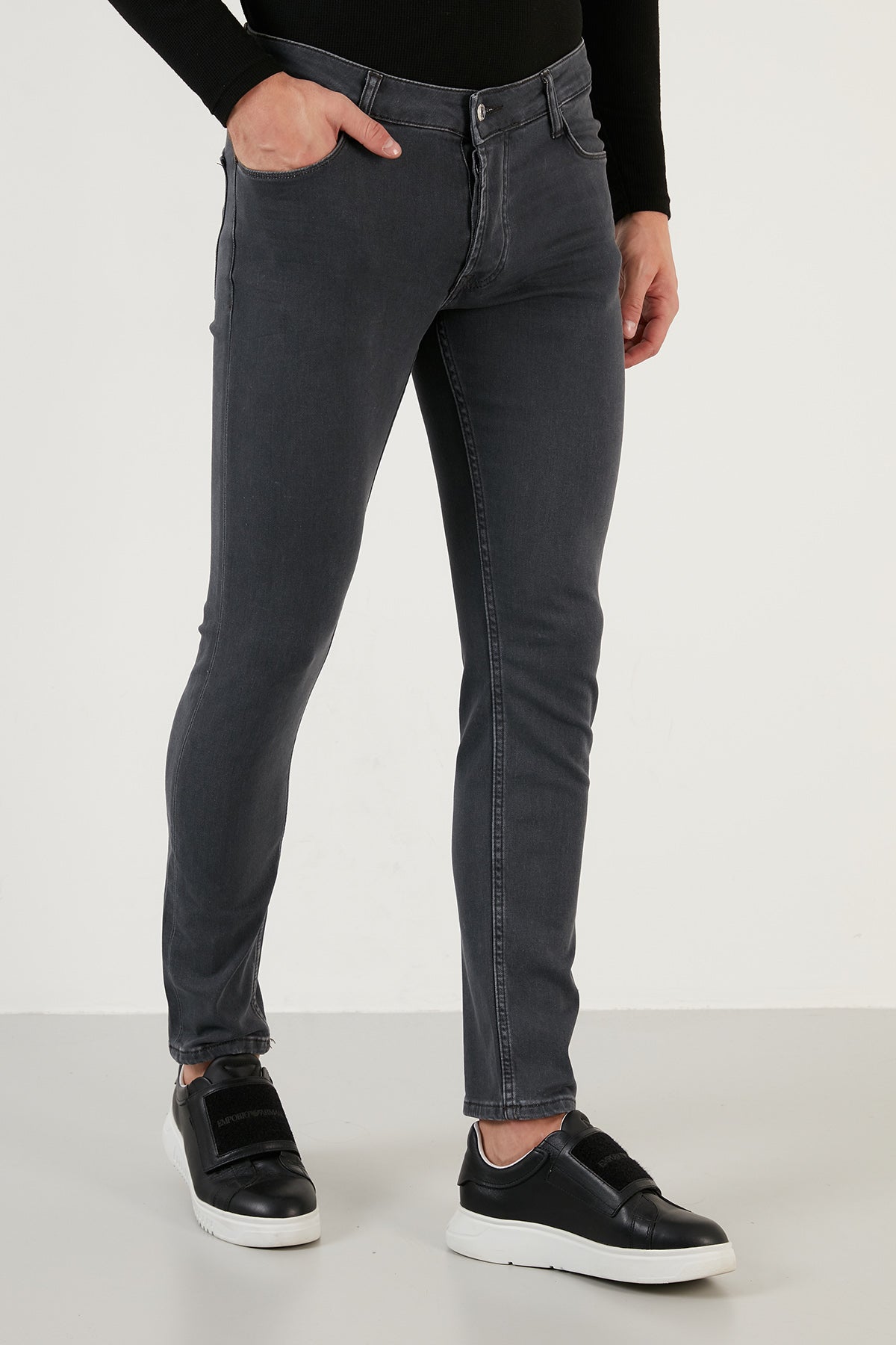 Buratti Pamuklu Normal Bel Slim Fit Dar Paça Jeans Erkek Kot Pantolon 1111M143NAPOLI GRİ