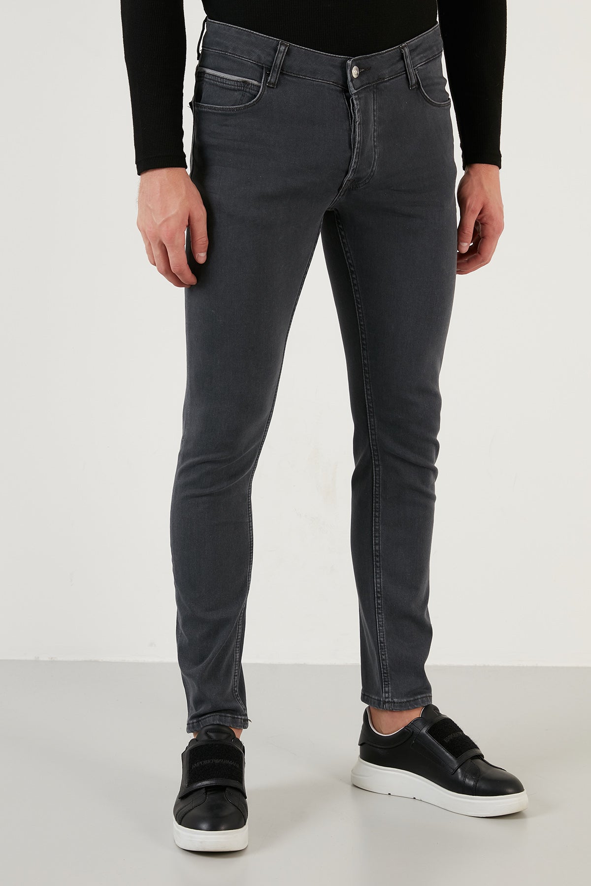 Buratti Pamuklu Normal Bel Slim Fit Dar Paça Jeans Erkek Kot Pantolon 1111M143NAPOLI GRİ