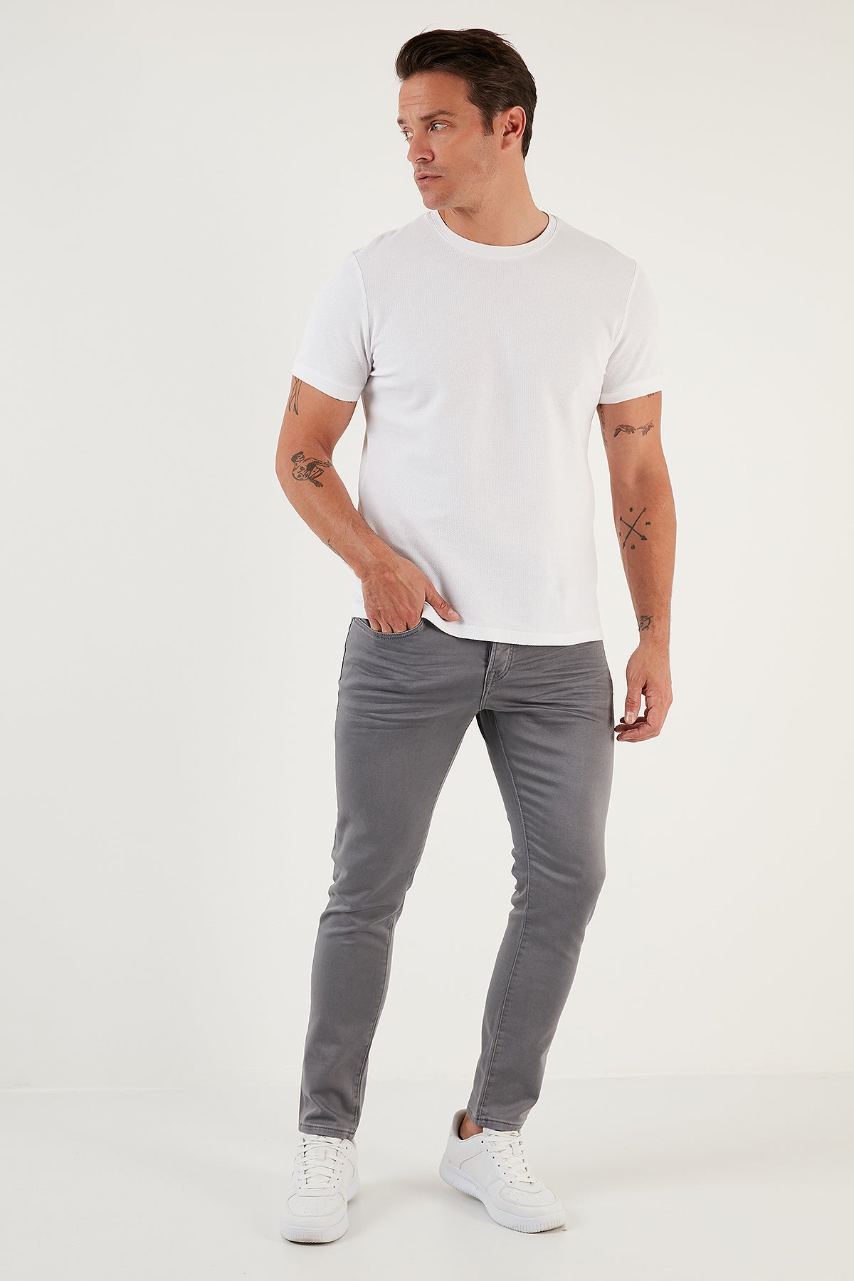 Buratti Pamuklu Normal Bel Dar Paça Slim Fit Jeans Erkek Kot Pantolon 1114D03NAPOLI GRİ