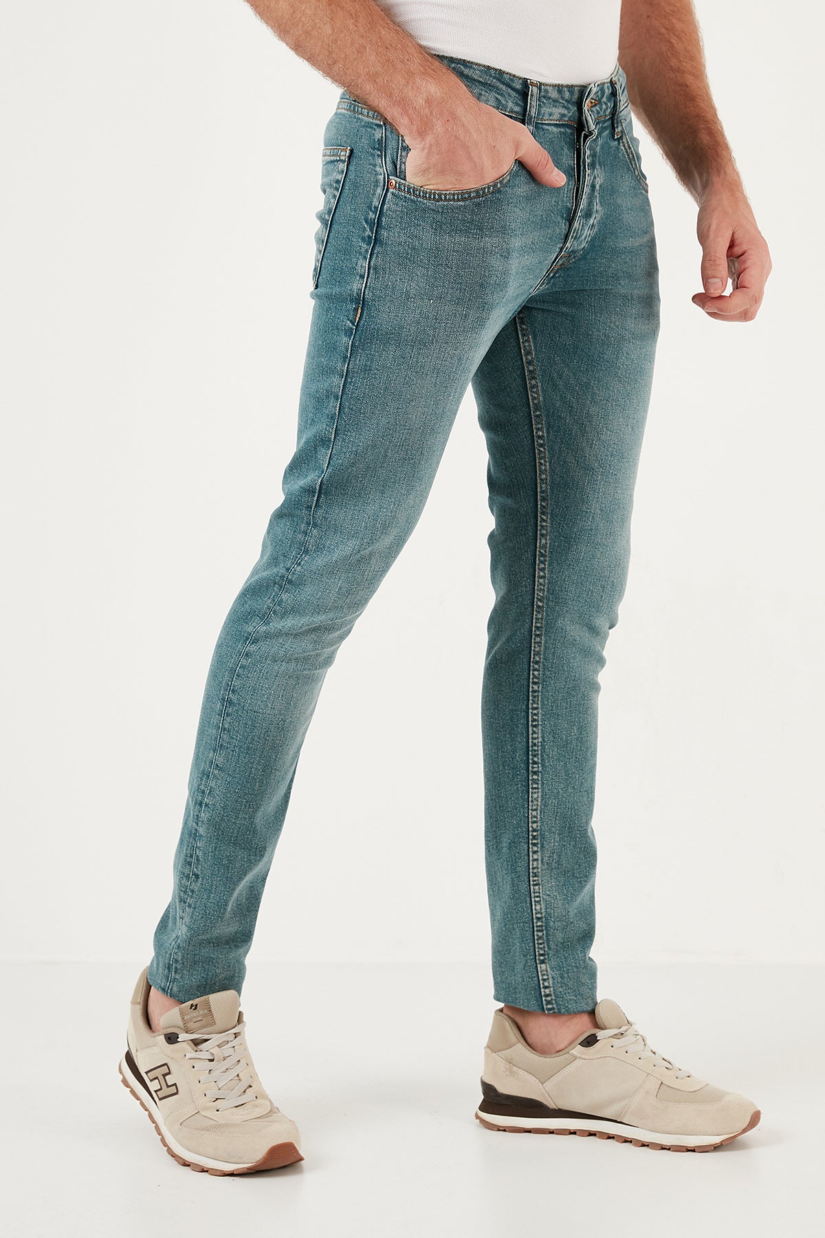 Buratti Pamuklu Normal Bel Dar Paça Slim Fit Jeans Erkek Kot Pantolon 1115J09NAPOLI MAVİ