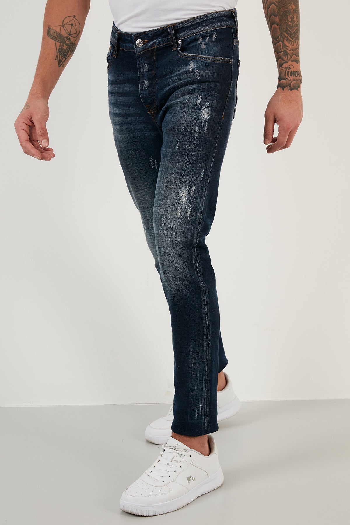 Buratti Pamuklu Normal Bel Slim Fit Dar Paça Jeans Erkek Kot Pantolon 1115M121ANAPOLI KOYU MAVİ