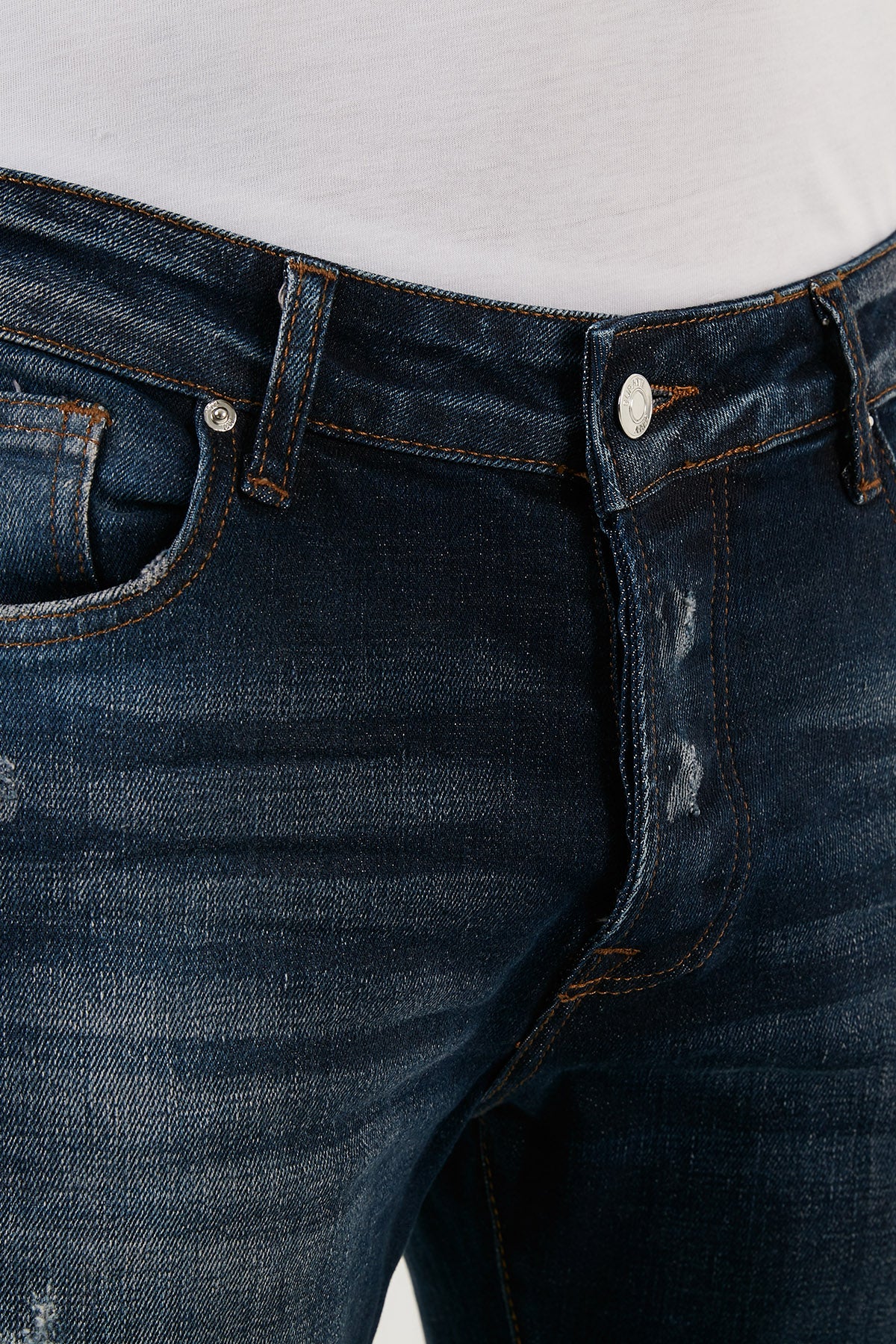 Buratti Pamuklu Normal Bel Slim Fit Dar Paça Jeans Erkek Kot Pantolon 1115M121ANAPOLI KOYU MAVİ