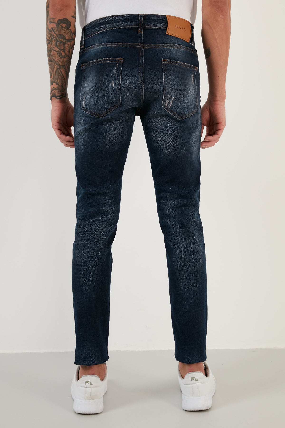 Buratti Pamuklu Normal Bel Slim Fit Dar Paça Jeans Erkek Kot Pantolon 1115M121ANAPOLI KOYU MAVİ