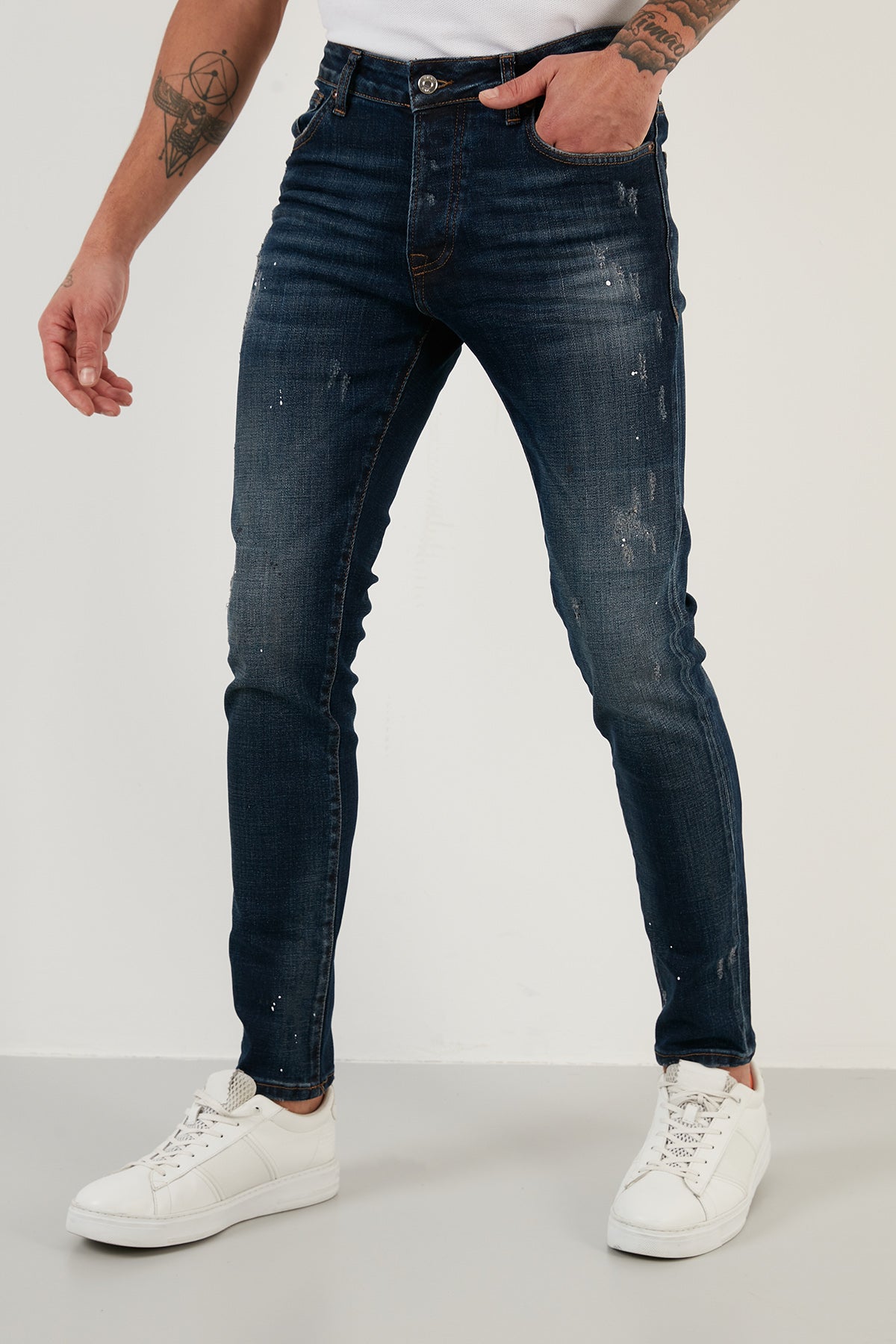 Buratti Pamuklu Normal Bel Slim Fit Dar Paça Jeans Erkek Kot Pantolon 1115M121NAPOLI KOYU MAVİ