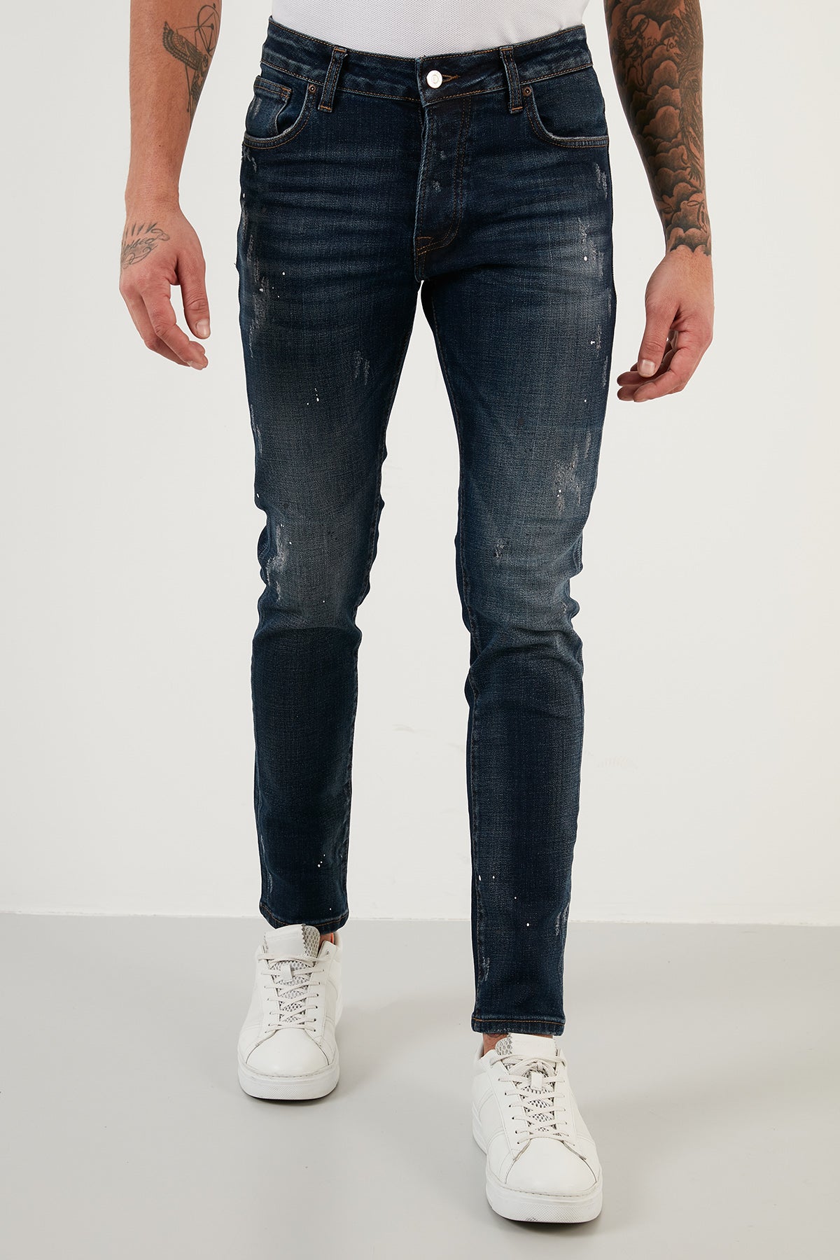 Buratti Pamuklu Normal Bel Slim Fit Dar Paça Jeans Erkek Kot Pantolon 1115M121NAPOLI KOYU MAVİ