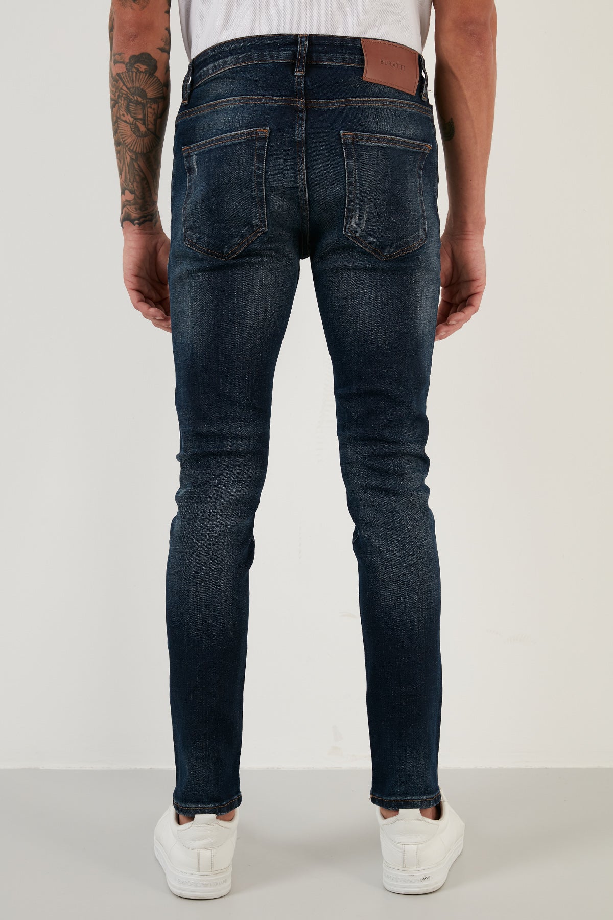 Buratti Pamuklu Normal Bel Slim Fit Dar Paça Jeans Erkek Kot Pantolon 1115M121NAPOLI KOYU MAVİ