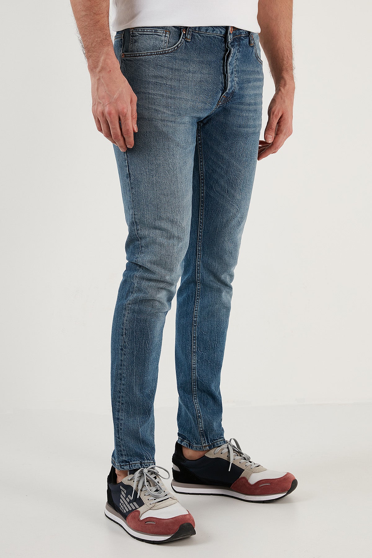 Buratti Pamuklu Normal Bel Slim Fit Dar Paça Jeans Erkek Kot Pantolon 1116F03NAPOLI MAVİ