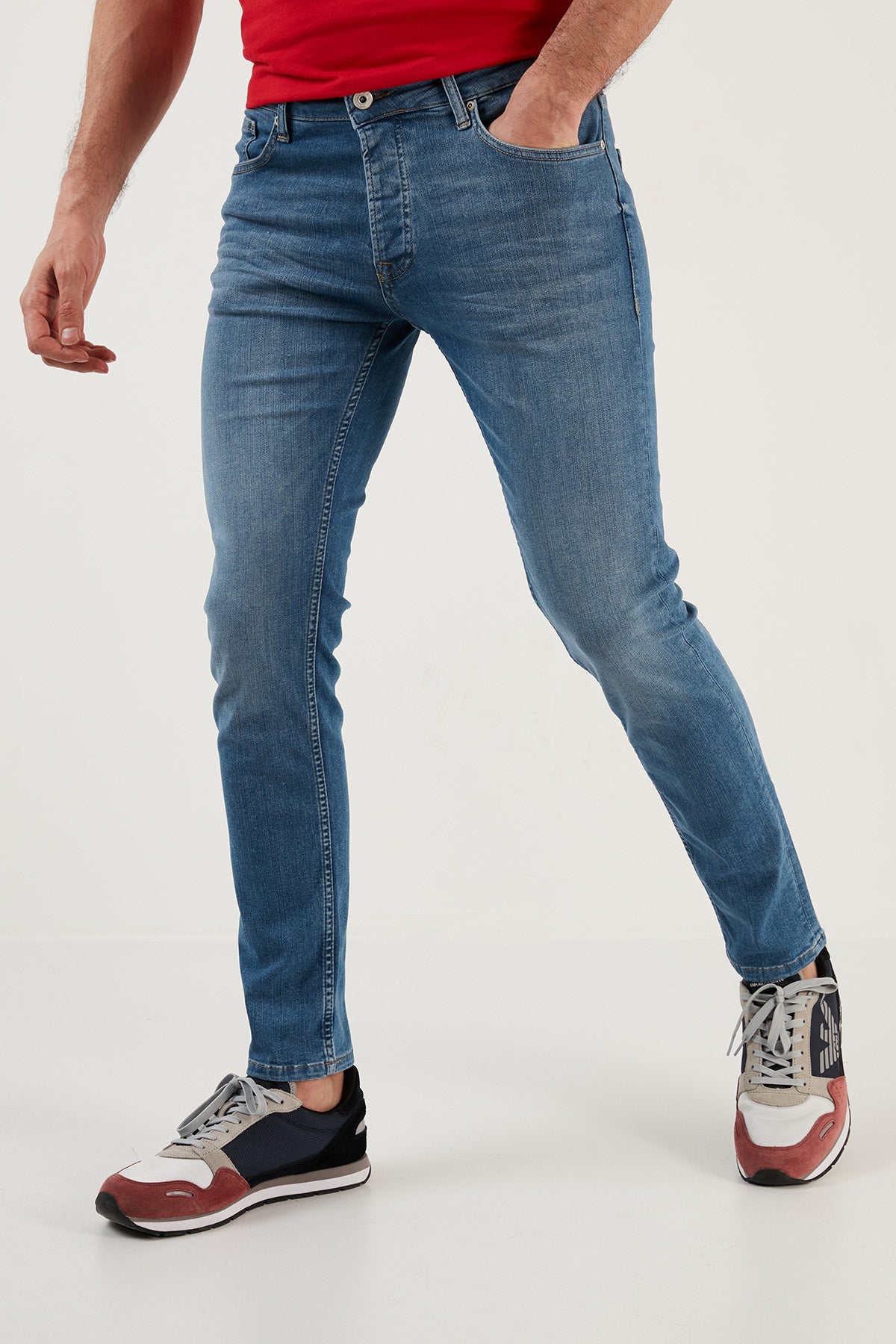 Buratti Pamuklu Normal Bel Slim Fit Dar Paça Jeans Erkek Kot Pantolon 1116F13NAPOLI AÇIK MAVİ