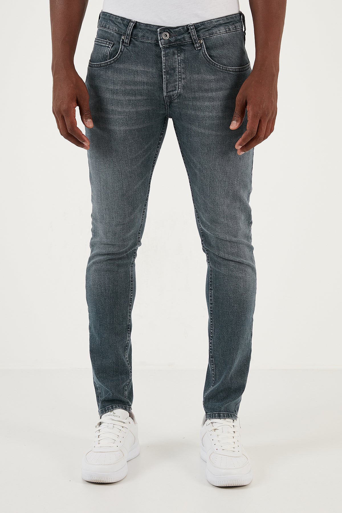 Buratti Streç Pamuklu Normal Bel Dar Paça Slim Fit Jeans Erkek Kot Pantolon 1116J12NAPOLI GRİ