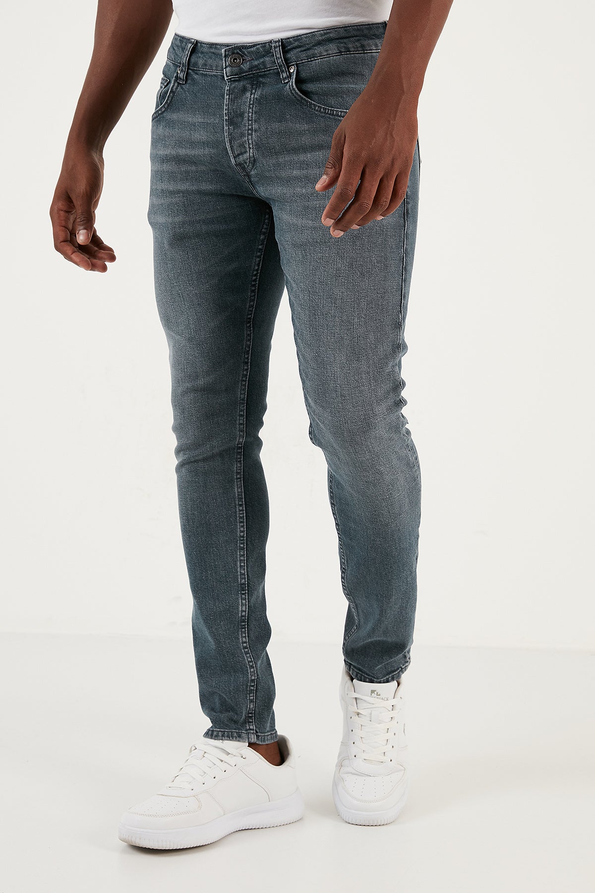 Buratti Streç Pamuklu Normal Bel Dar Paça Slim Fit Jeans Erkek Kot Pantolon 1116J12NAPOLI GRİ