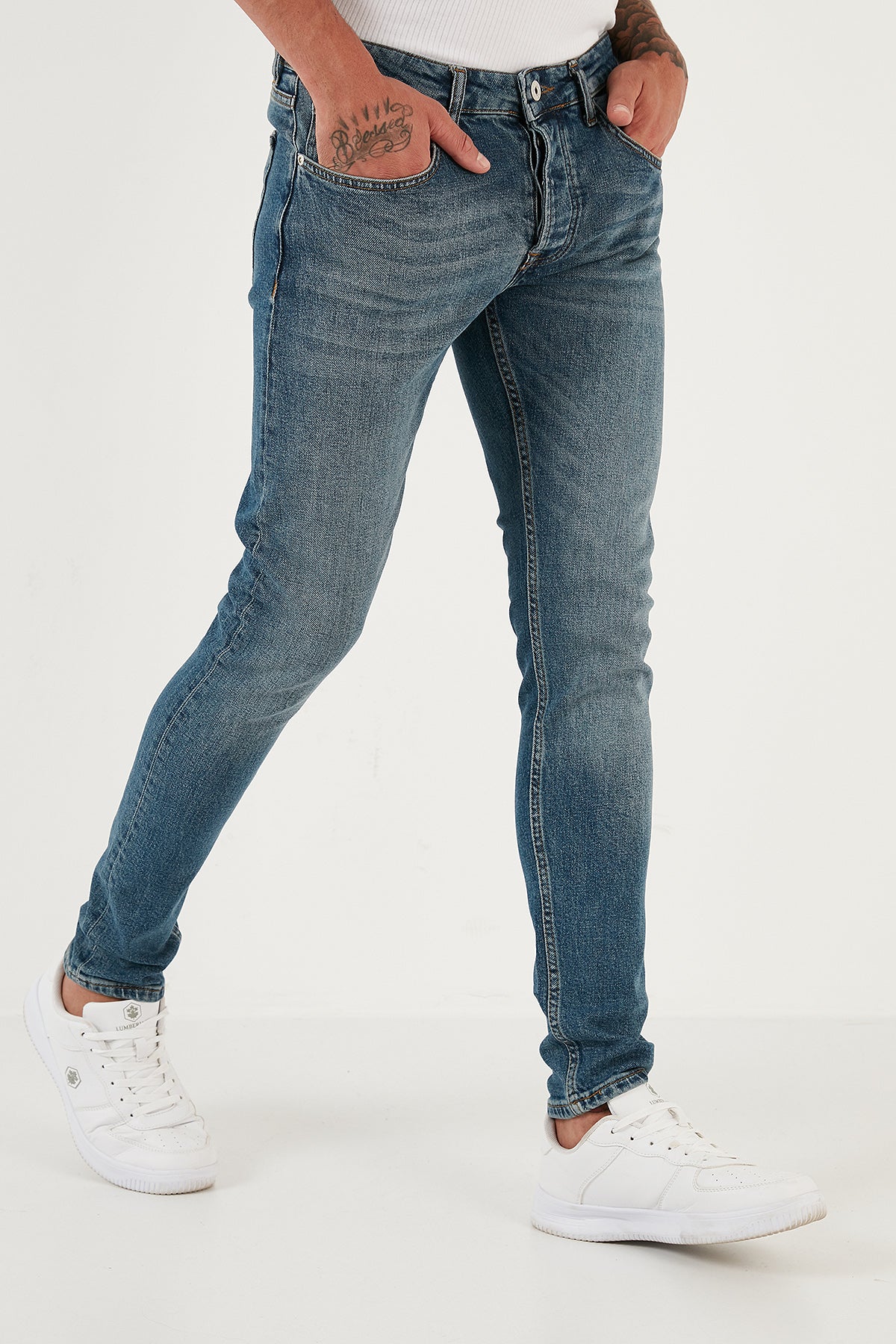 Buratti Pamuklu Normal Bel Slim Fit Dar Paça Jeans Erkek Kot Pantolon 1116J13NAPOLI MAVİ