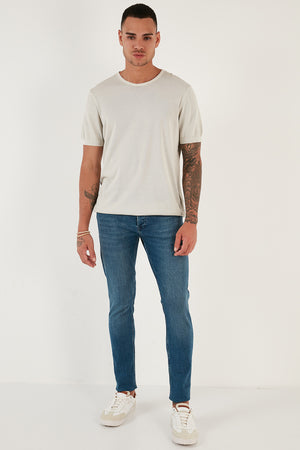 Buratti Pamuklu Normal Bel Slim Fit Dar Paça Jeans Erkek Kot Pantolon 1116J151NAPOLI MAVİ