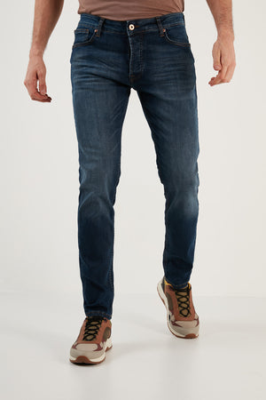 Buratti Pamuklu Normal Bel Slim Fit Dar Paça Jeans Erkek Kot Pantolon 1116M09NAPOLI KOYU MAVİ