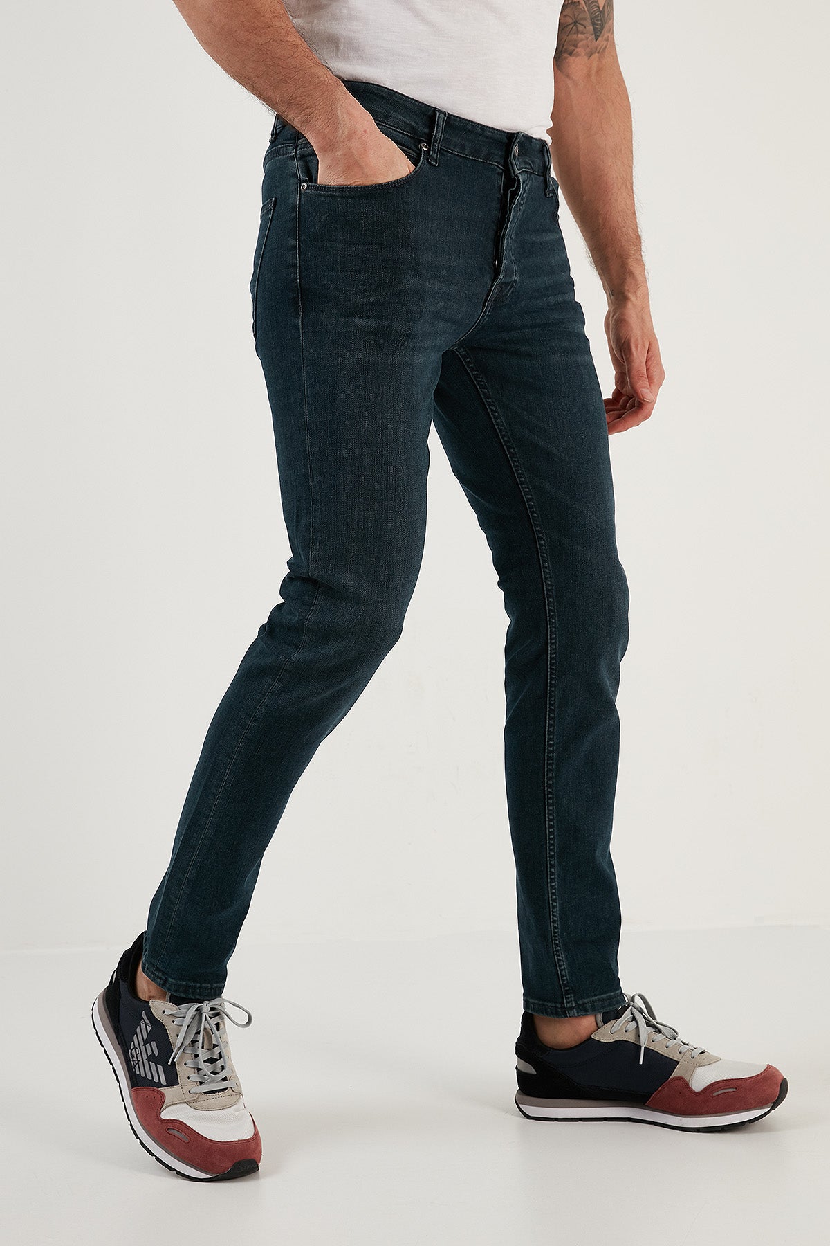 Buratti Pamuklu Normal Bel Slim Fit Dar Paça Jeans Erkek Kot Pantolon 1117H02NAPOLI LACİVERT