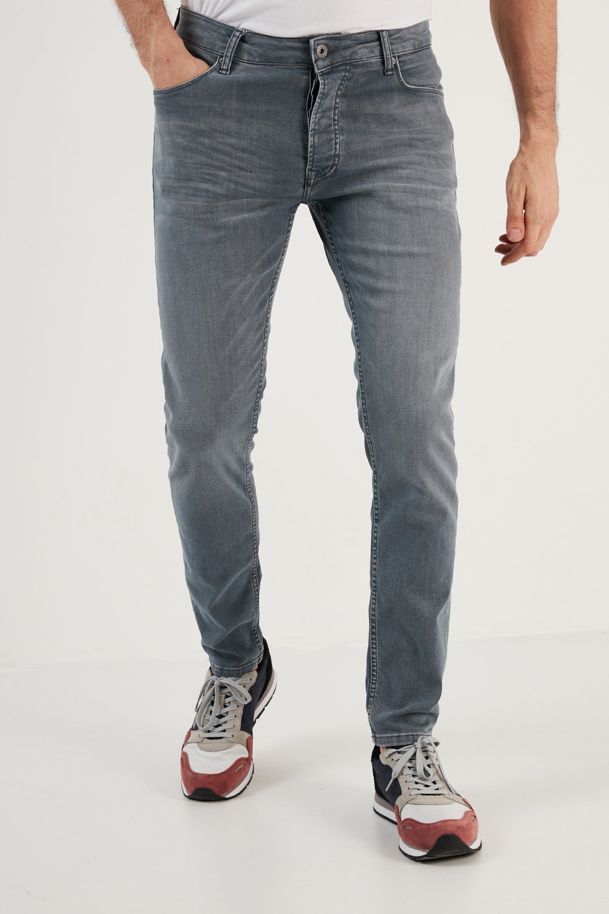 Buratti Pamuklu Normal Bel Slim Fit Dar Paça Jeans Erkek Kot Pantolon 1117M10NAPOLI AÇIK MAVİ