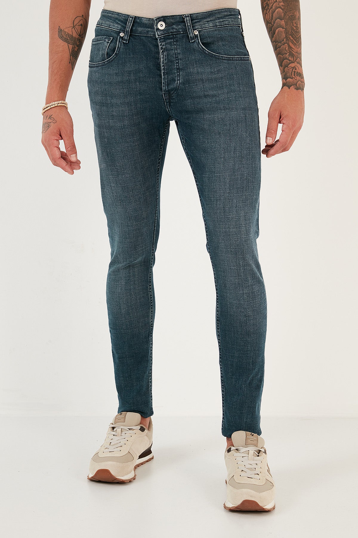 Buratti Pamuklu Normal Bel Slim Fit Dar Paça Jeans Erkek Kot Pantolon 1118J10NAPOLI MAVİ